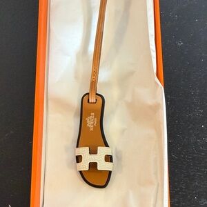 Hermes Tan and Cream Key Holder